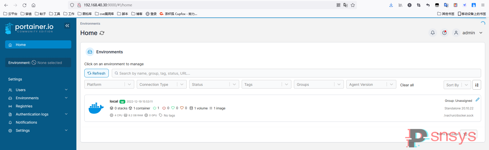 Docker 安装可视化图形工具 Portainer